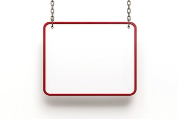 Blank White Rectangular Hanging Sign with Bold Red Number Two: Perfect for Sale, Promotion, Number Two, Second Place, Second Position, Discount, Offer, Advertisement, Marketing, Retail, Shop, Store,  