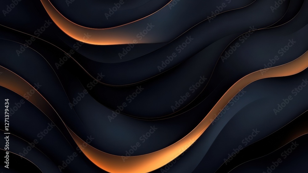 Poster dark abstract smooth lines vector minimal background