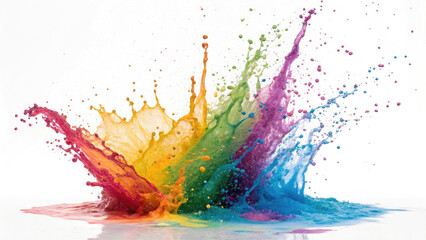 Fototapeta premium colorful water splash isolated on white