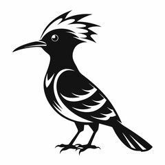 High-Quality Hoopoe Silhouette Vector Icon for Designers.