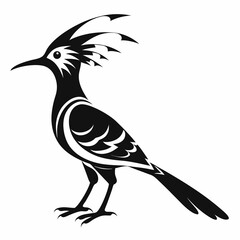 High-Quality Hoopoe Silhouette Vector Icon for Designers.