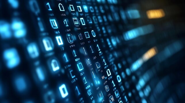 CloseUp of Numeric Data Display in a Digital Environment with Vivid Color Patterns and Light : Generative AI