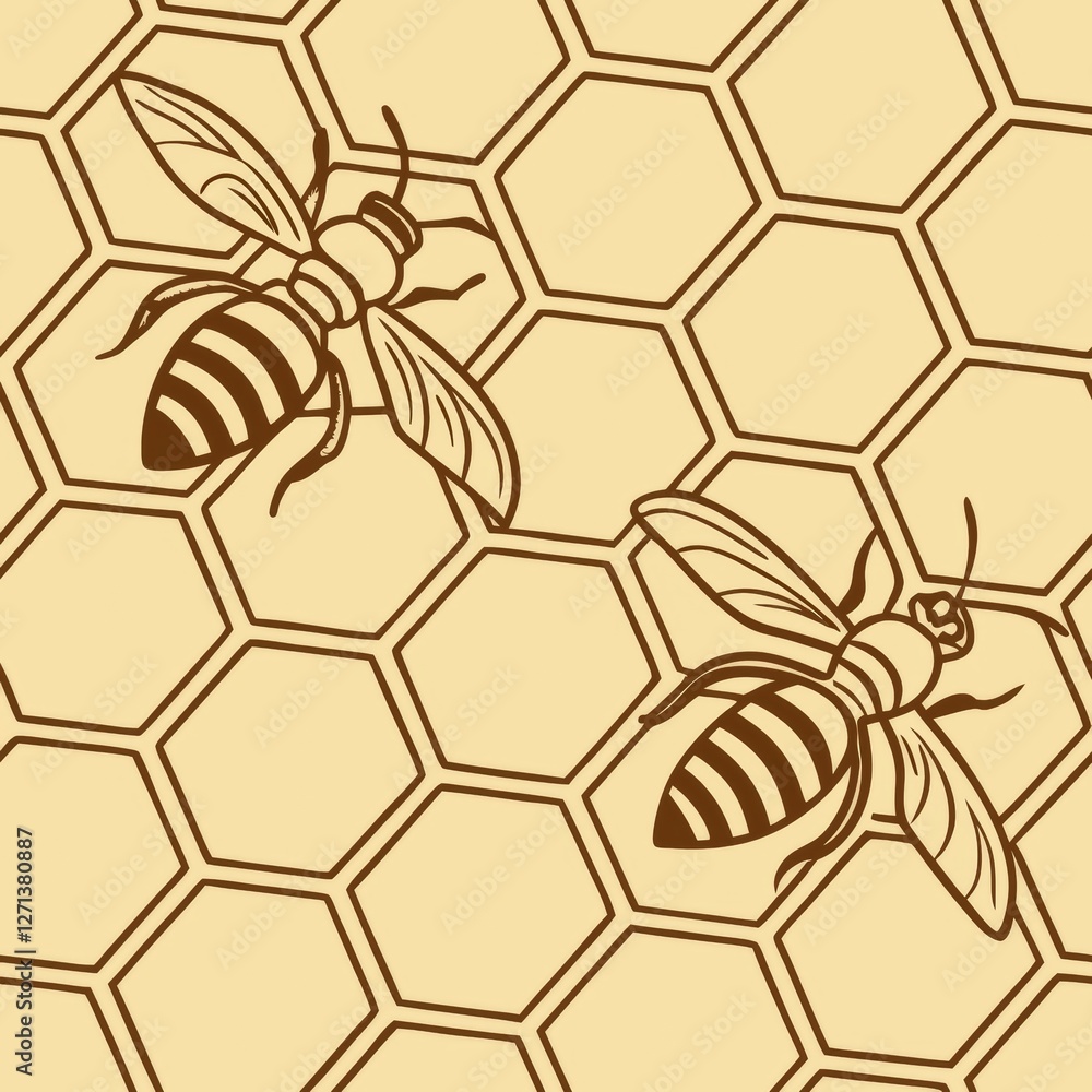 Poster seamless patterns. fabric pattern. hexagonal honeycomb pattern. textile, tile