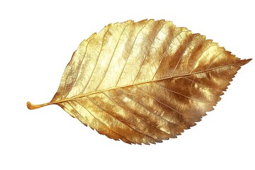 Fototapeta premium Luminous Golden Leaf: A Sparkling, Transparent PNG Element for Autumn Designs, Fall Decorations, Luxury Branding, Elegant Invitations, and Festive Projects. Perfect for website banners, social media 