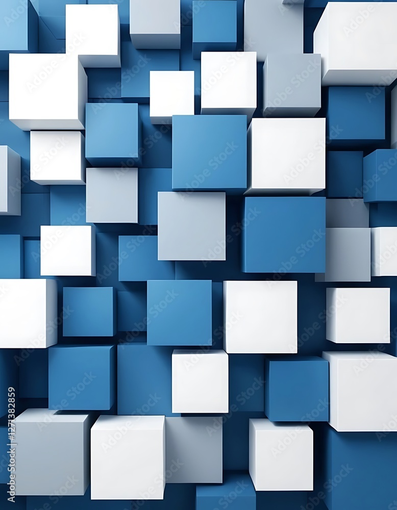 Aufkleber abstract cubes in varied heights create dimensional depth backdrop