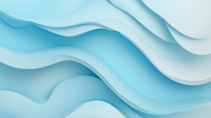 Fototapeta premium Abstract Waves in Soft Blue Tones with Fluid Shapes and Depth