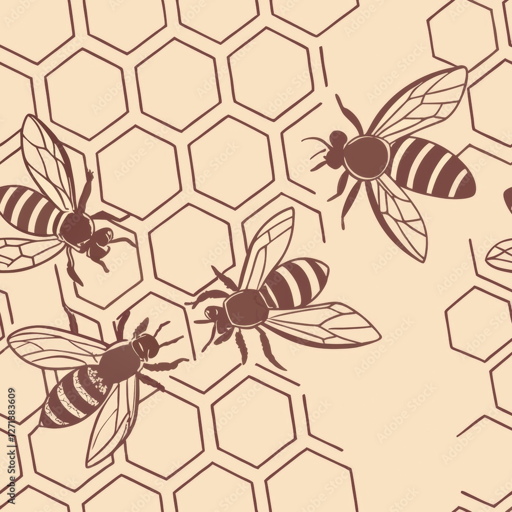 Poster seamless patterns. fabric pattern. hexagonal honeycomb pattern. textile, tile