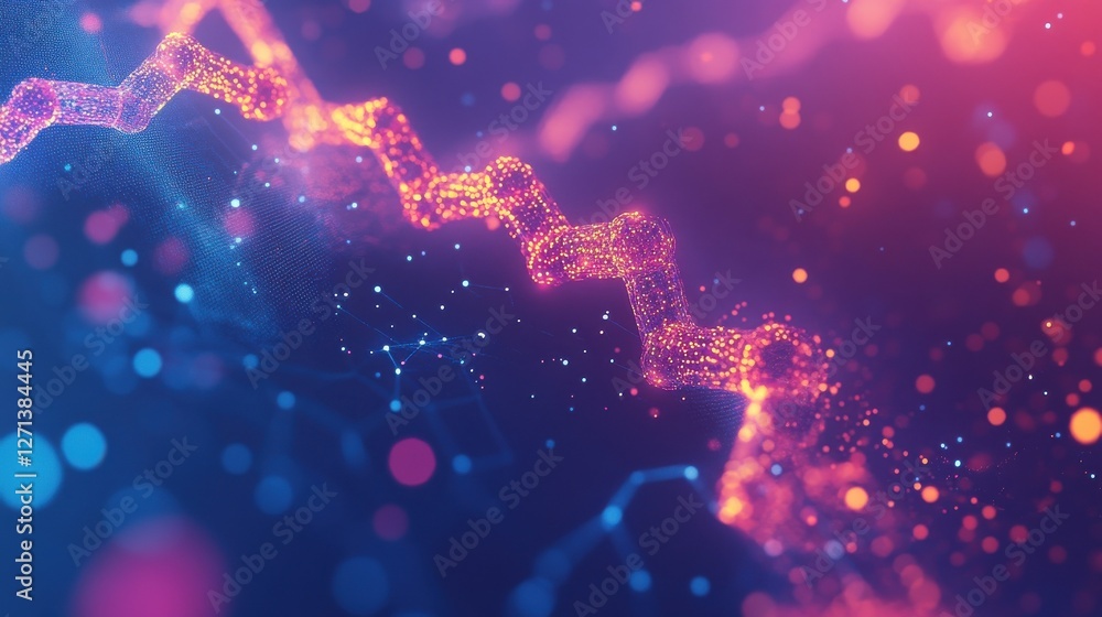 Poster digital technology background. abstract hexagons background with lines and dots. design for science,