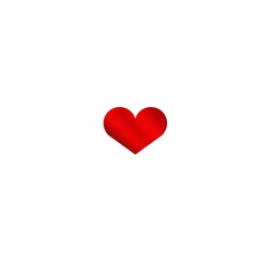 red heart isolated on white