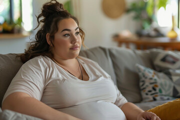 Obraz premium Generative AI Portrait Promoting Body Positivity Self-Acceptance Confidence and unhealthy Lifestyle