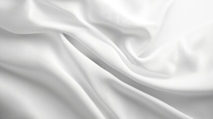Fototapeta premium Soft White Textile Drapery with Elegant Smooth Curves and Flow