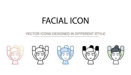 Facial Icon icon design with white background stock illustration