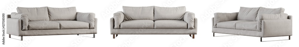Aufkleber sofa set isolated on transparent background. 3d render. 3d illustration.