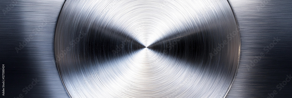 Poster close-up of a polished metallic surface with radial lines