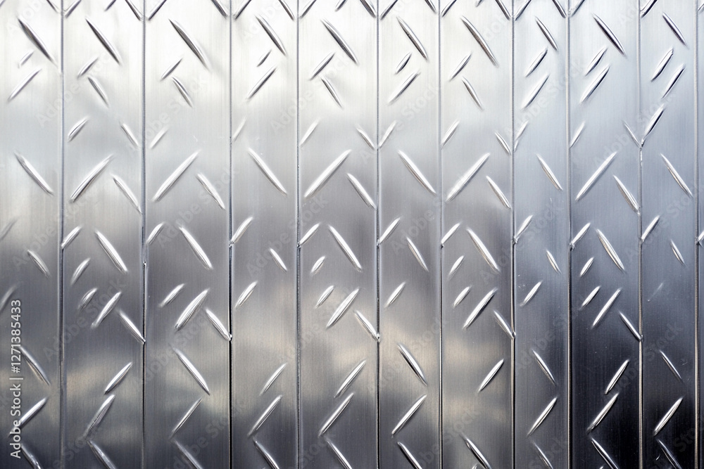 Aufkleber metallic surface with textured diamond pattern in bright light