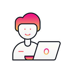 Man Employee Work vector icon