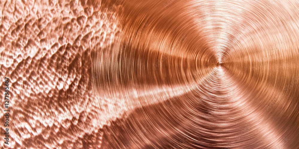 Poster Copper texture displays beautiful patterns and reflections