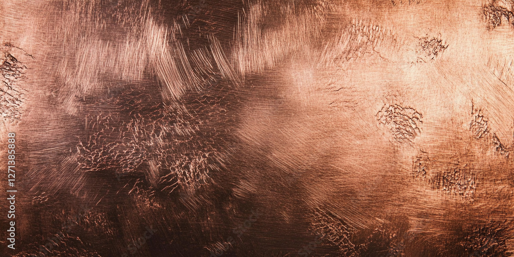Poster textured copper surface with warm tones and patterns