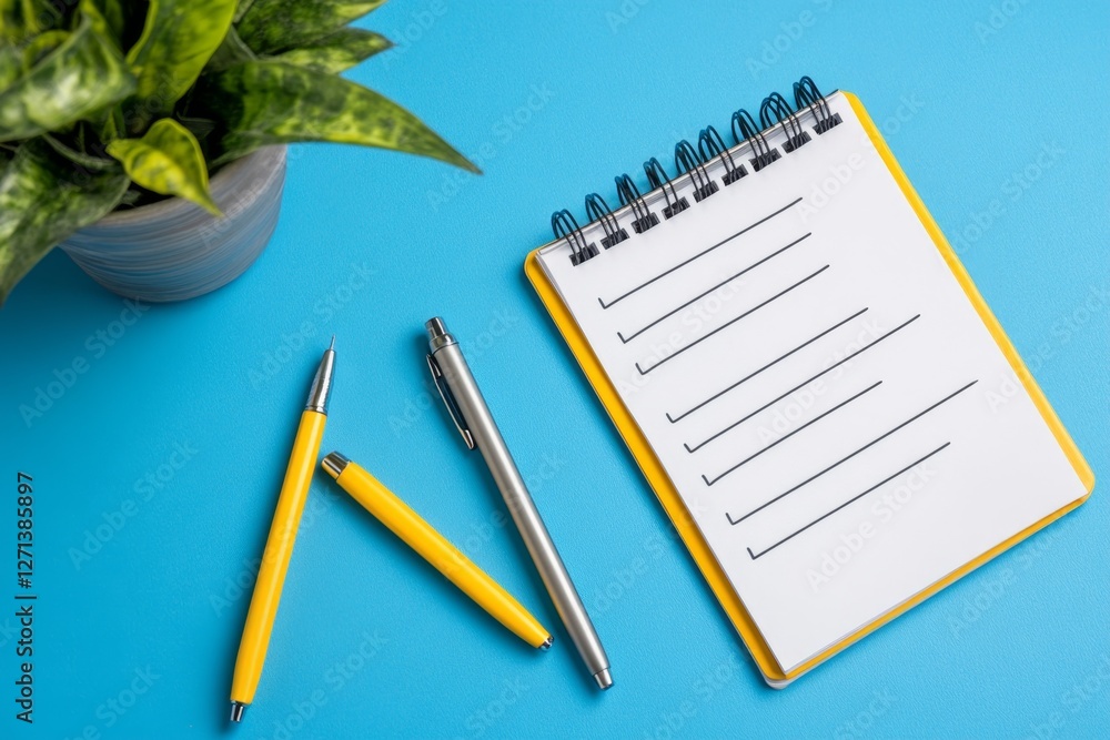 Aufkleber a flat, modern design of a checklist with research steps neatly outlined