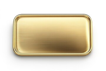 Elegant Brass Rectangular Plate: Rounded Corners, Golden Sheen, Perfect for Design Mockups, Branding Elements, Luxury Textures, Vintage Style, Architectural Details, Product Presentation,             