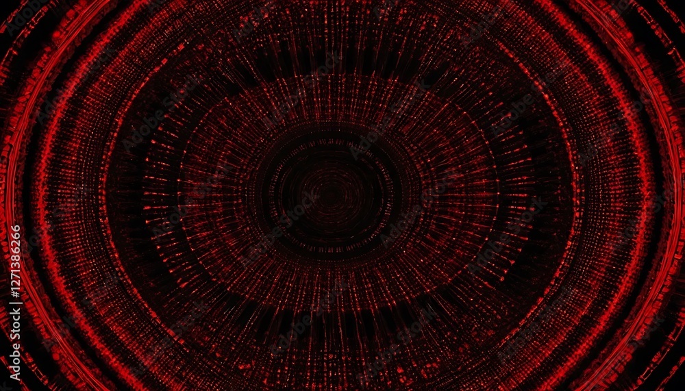 Poster crimson echoes, a deep dive into concentric radiance of circular pattern