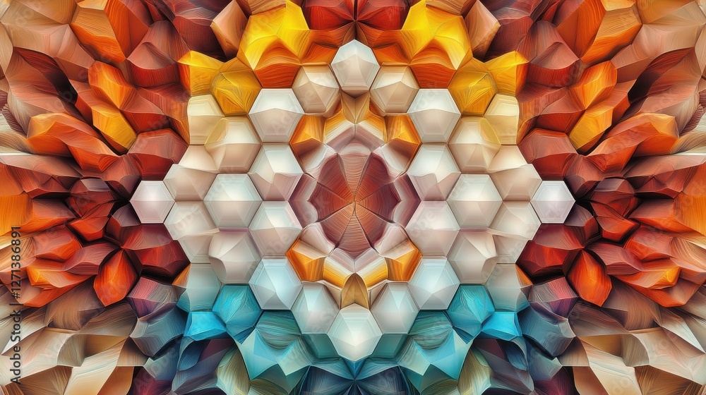 Poster abstract hexagonal wallpaper/background/backdrop