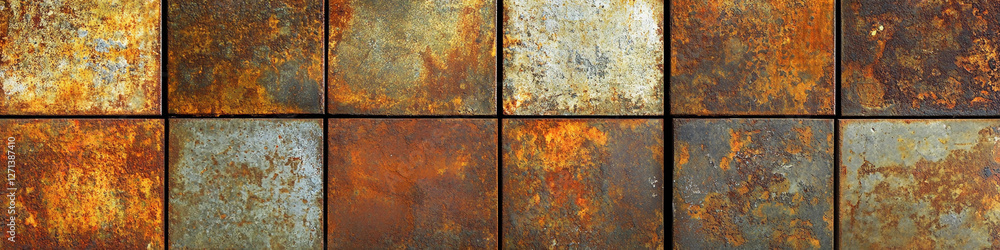 Poster Textured surface with rust and age in warm tones