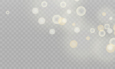 Light bokeh effect overlay - vector illustration on transparency grid layer