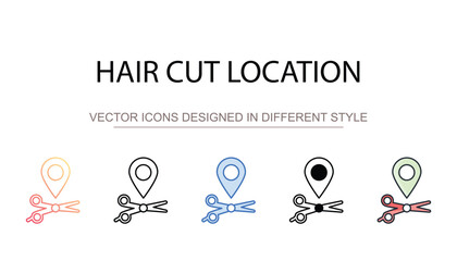 Hair Cut Location icon design with white background stock illustration