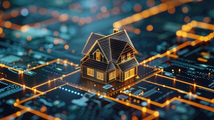 3D render of a modern residential building with architectural design and exterior details