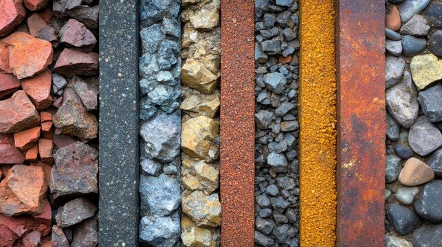 Colorful Stone and Metal Texture Background - Geological Sample Display