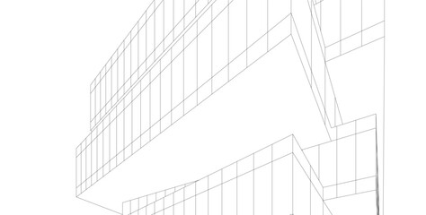Vector Wireframe and Parametric Architecture – Futuristic Skyscrapers and Grid Structures