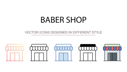 Baber Shop icon design with white background stock illustration