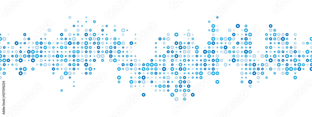 Poster versatile blue abstract background featuring a dot texture. chaotic mosaic of random particles, line