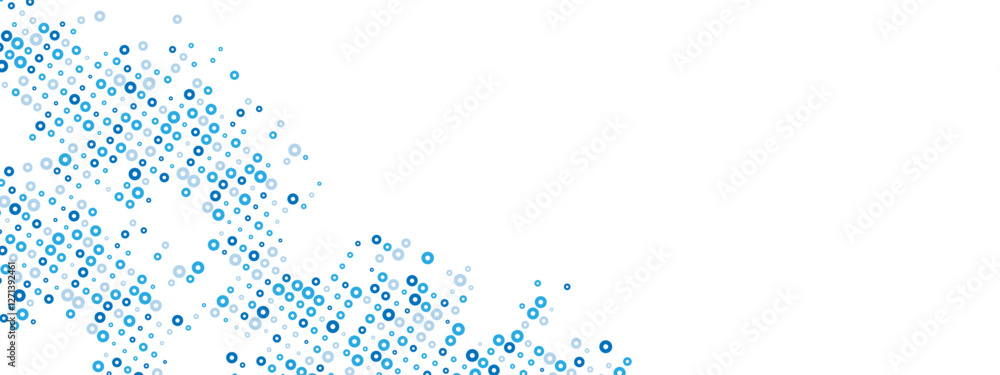 Poster versatile blue abstract background featuring a dot texture. chaotic mosaic of random particles, line