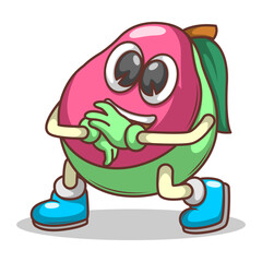 Funny doodle fruit cartoon with cute expression