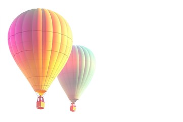 Fototapeta premium Vibrant Hot Air Balloons Soaring High: A Colorful Celebration of Flight and Adventure. Perfect for travel brochures, websites, posters, and more! These whimsical illustrations add a touch of magic and