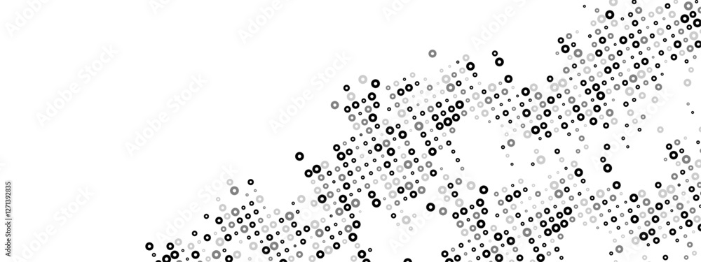 Poster versatile monochrome abstract background featuring a dot texture. chaotic mosaic of random particles