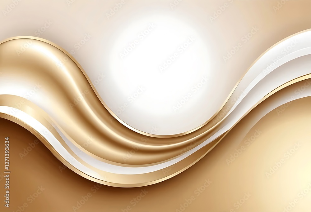 Poster elegant golden curves and swirls background with soft illumination effect