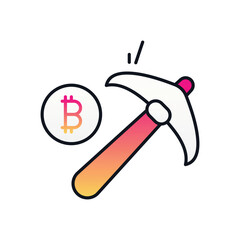 Bitcoin Mine vector icon