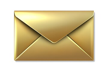 Luxurious Golden Envelope: Premium Quality PNG, Isolated White Background. Perfect for invitations, announcements, branding, luxury designs, elegant stationery, marketing materials, and more. Ideal   