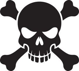 Skull and crossbones icon vector. Death symbol, danger or poison icon