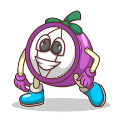 Funny doodle fruit cartoon with cute expression