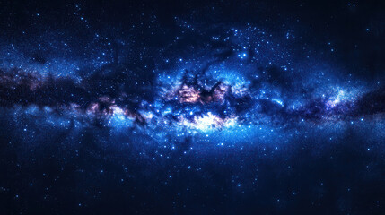 A stunning cosmic scene with a variation of the Milky Way, featuring deep indigo and violet tones