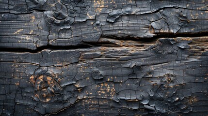 A detailed view of an old wooden surface with cracks, captured from above, showcasing a beautiful wood texture background