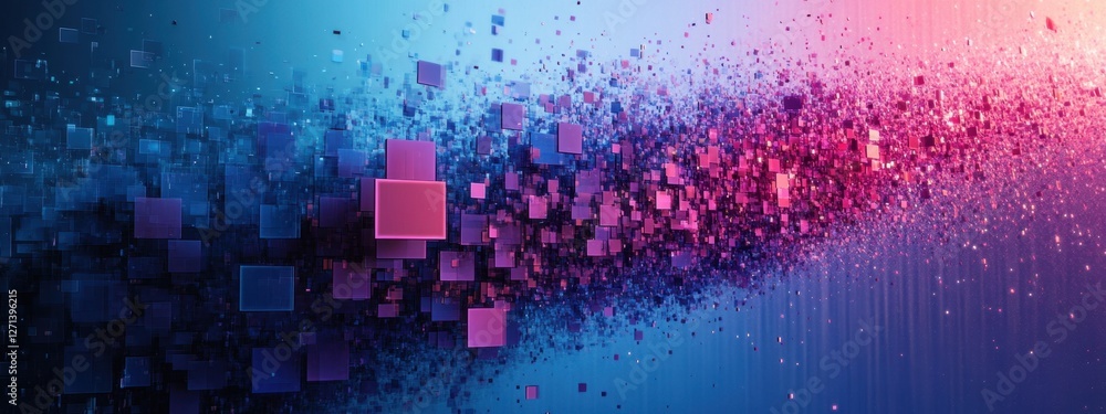 Poster abstract digital data stream: a vibrant visualization of flowing information and digital transformat