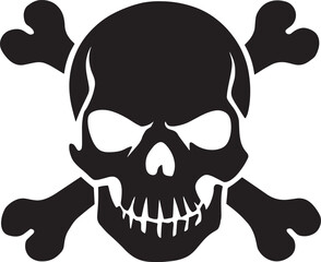 Skull and crossbones icon vector. Death symbol, danger or poison icon