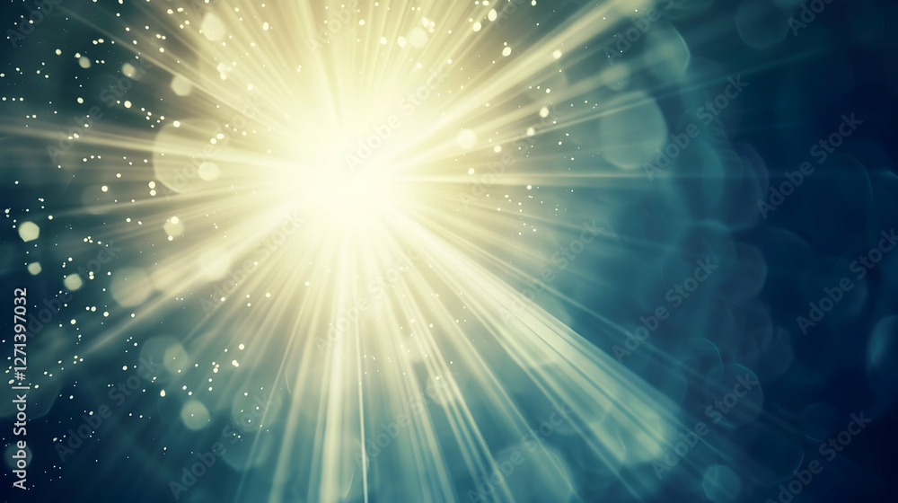 Aufkleber bright light rays and bokeh effects create a dreamy atmosphere in a serene background