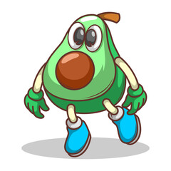 Funny doodle fruit cartoon with cute expression