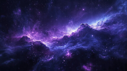 A stunning cosmic scene with a variation of the Milky Way, featuring deep indigo and violet tones